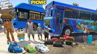 Franklin and Shinchan Plane A Road Trip With Luxury BUS From Los Santos To North Yankton IN GTA 5 [upl. by Mellisent]