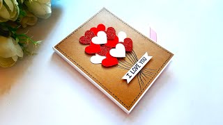 DIYValentines Day Greeting Card for Boyfriend  Handmade Card for Valentines Day  Tutorial [upl. by Binette]