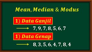 Cara mudah menentukan MEAN MEDIAN dan MODUS untuk data ganjil dan data genap [upl. by Ellette]