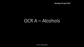 OCR A 421 Alcohols REVISION [upl. by Aerised]