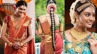 South Indian Bridal Saree Draping with Bridal Makeup ampBridal Hairstyle Step By Step Marriage Makeup [upl. by Maer]