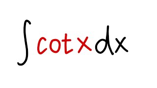 integral of cotx calculus 1 tutorial basic usubstitution problem [upl. by Josy]