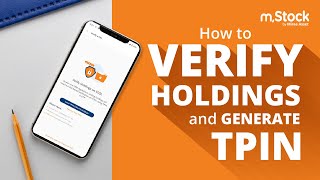 How to Verify Holdings and Generate TPIN  eDIS  mStock  TPIN on CDSL [upl. by Erreip]