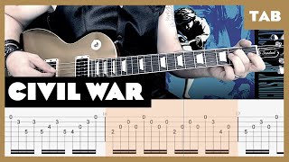 Guns N’ Roses  Civil War  Guitar Tab  Lesson  Cover  Tutorial [upl. by Nnazus303]