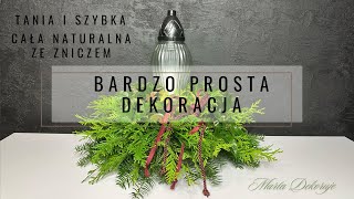 BARDZO PROSTA NATURALNA DEKORACJA NA POMNIK  CIS  MAHONIA  TUJE [upl. by Rednas]