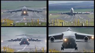 C17 vs C5 vs B7478F vs An124 takeoffs head on 4K [upl. by Anrol574]