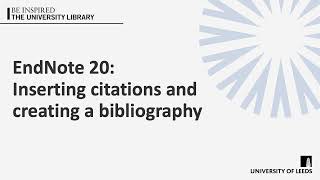 EndNote 20 Inserting citations and creating a bibliography [upl. by Nwotna]