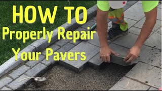 DIY  HOW TO REPAIR YOUR INTERLOCK PAVERS LIKE A PRO  Paving Stone Job  Fix Pavers in 30 minutes [upl. by Eniamaj974]