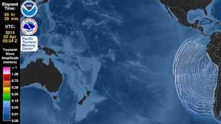 Tsunami Animation Iquique Chile 1 April 2014 [upl. by Hnirt]