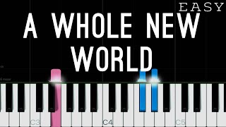 A Whole New World  Aladdin  EASY Piano Tutorial [upl. by Aspia271]