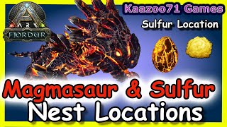 Fjordur Magmasaur and Sulfur Locations Ark 💥 [upl. by Hedy]