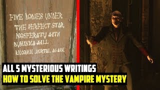 All 5 MYSTERIOUS WRITING Locations Vampire Mystery SOLVED Red Dead Redemption 2 [upl. by Sterling]