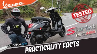 VESPA SPRINT 150 ABS  PRACTICALITY FACTS  ALL YOU HAVE TO KNOW ABOUT THIS SCOOTER [upl. by Hamas767]