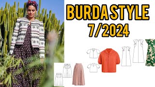 Burda style 72024 full preview and complete line drawing ♥️ ✨️ ❤️ 👌 [upl. by Haelhsa]