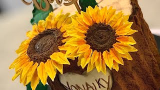 How to make gum pastefondant sunflowers [upl. by Center]