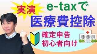 確定申告での医療費控除、etaxで実演【個人事業主、サラリーマンの確定申告】 [upl. by Didier]