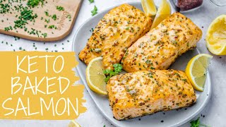 Keto Baked Salmon Recipe – How To Make Salmon Fillet In The Oven – Blondelish [upl. by Ranite]