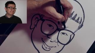 HOW TO DRAW A QUICK CARICATURE DEMO by ERIC MELTON [upl. by Romy68]