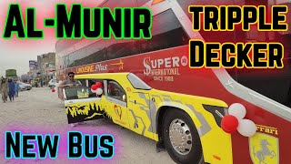 Discover Al Munirs Newest Triple Decker Limousine Bus Pakistan main Pehli baar  FULL GUIDANCE [upl. by Ecissej]