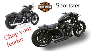 Chop rear fender SPORTSTER xl1200 HarleyDavidson [upl. by Deana]