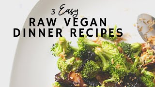 3 Easy Raw Vegan Dinner Recipes  Deliciously Raw [upl. by Marcie]