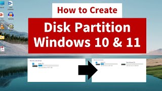 How to create Disk Partition on Windows 10 amp 11 [upl. by Kenimod]