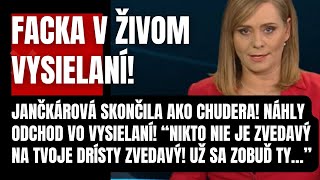 Náhly odchod vo vysielaní Moderátorka Jančkárová to psychicky nezvládla RANA ktorú nečakala… [upl. by Darrelle]