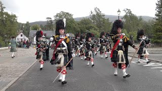 Scotland the Brave by the Lonach Pipe Band on the march to the 2022 Braemar Gathering in Scotland [upl. by Anuska89]