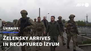 Ukraine Zelensky pledges victory over Russians in recaptured Izyum  AFP [upl. by Tailor]