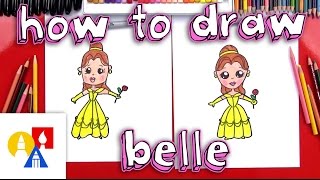 How To Draw A Cartoon Belle From Beauty And The Beast [upl. by Adnohsor151]