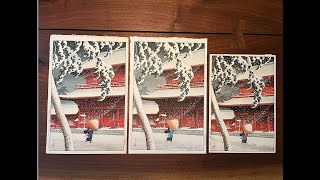 Woodblock Wednesday Episode 115 Kawase Hasui’s Zojoji Temple 1925 in three states Shin Hanga [upl. by Gipson]