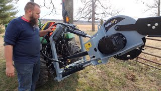 Baumalight 3P24 Stump Grinder On a Compact Tractor  This Thing is a Beast [upl. by Refitsirhc]