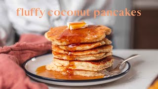 Easy Vegan Coconut Pancakes  Breakfast Recipe [upl. by Rehctelf]