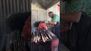 The Real Jamacian Jerk Pork in Montego Bay Jamaica 🇯🇲 [upl. by Krid]