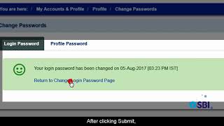 SBI RINB – How to Change Login or Profile Password on Online SBI [upl. by Cis]