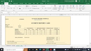 AUTOMATIC STUDENT REPORT CARD IN EXCEL [upl. by Petes212]