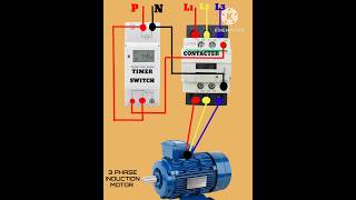 Digital Timer Motor contractor Wiring connection Diagram electronic shorts [upl. by Ryley]