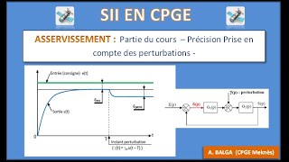 Partie cours Précision des système asservis Perturbations [upl. by Betsey]