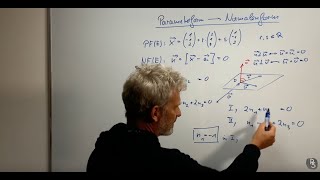 Parameterform in Normalenform mit Skalarprodukt und Gleichungsssytem  Vektorgeometrie [upl. by Elohc]