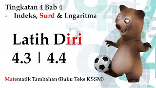 Matematik Tambahan Tingkatan 4 KSSM Bab 4  Latih Diri 43  Latih Diri 44 [upl. by Vincenz]