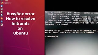 How to solve BusyBox error in ubuntu How to solve initramfs error [upl. by Ridan]