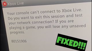 Can’t Connect To Xbox Live ‘80151906 Error’ FIX 2019 [upl. by Ahsenet73]