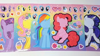 My little pony dress up ASMR TOYS 10minutes satisfying and relaxing decorating sticker book stickers [upl. by Tertia868]