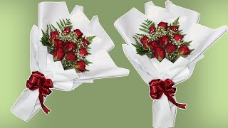 10 roses arrange flowers Bouquet  flower wrapping techniques  Flower Bouquet arrangement [upl. by Anyel]