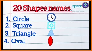 Learn 20 Shapes name with pictures in English Shapes vocabulary geometric shape names 2D 3 D shape [upl. by Acul]