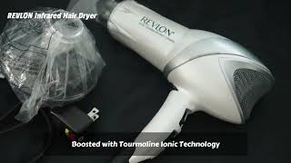 REVLON Infrared Hair Dryer with Diffuser  1875W Blow Dryer with Infrared Heat Technology to [upl. by Rather]