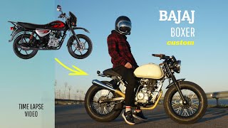 Cafe Racer Timelapse Build  BAJAJ BOXER 150 budget custom bike [upl. by Elac]