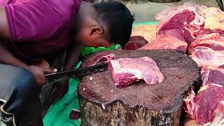 A Village Beef Cutting Market In Bangladesh 🥩 🍖 [upl. by Nelleyram]