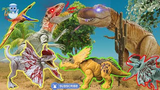 Biggest Pentaceratops VS Triceratops  Mattel Toys Collection  Indoraptor  Spinosaurus [upl. by Desiree330]