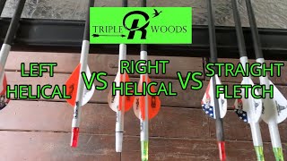 RIGHT HELICAL vs LEFT HELICAL vs STRAIGHT FLETCH  arrow testing [upl. by Artened]